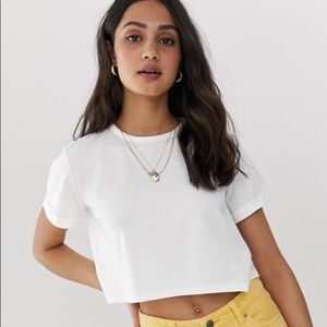 A&F white crop top